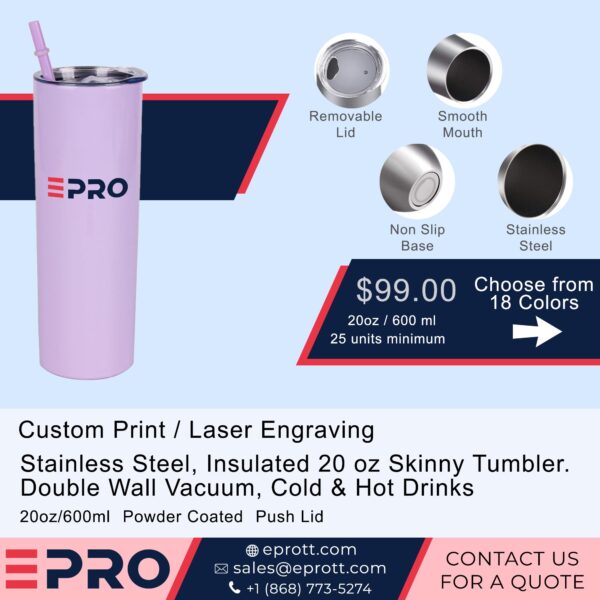20z Skinny Tumbler (Fully Customizable)